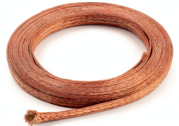 BENECREAT 13ft 9mm Flat Braided Copper Wire 1mm Thick Noise Reducing-0