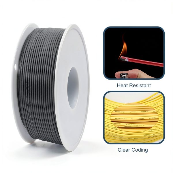 22 Gauge PVC Electrical Wire 300V 22 AWG UL1007 Solid Core Tinned Coated Copper Wires 3 Color (Black, Red, Yellow) 7m Each Cable Hook Up Wire Kit for 3D Printer, Model Car-4